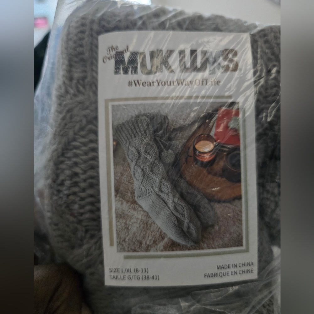 MUK LUKS  Gray Feet Warmers